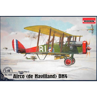 Roden 422 Airco DeHavilland D.H.4 WWI BiPlane 1/48 Scale Model Kit