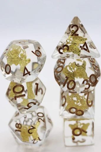 Foam Brain Games 1147 Gilded Butterfly RPG Dice Set - FoamBrain