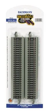 Bachmann 44511 HO Nickle Silver 9" Straight EZ Track Section, 4 Pack