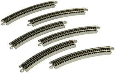 Bachmann 44801 N Nickel Silver 11.25" Radius Curved Track Section, 6 Pack