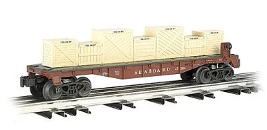 Bachmann 47554 O Flatcar w/ Crates Seaboard