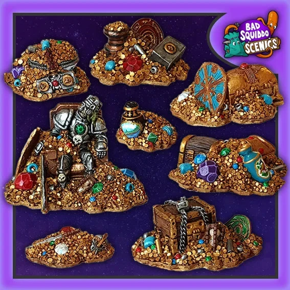 Bad Squiddo Games Cursed Fantasy Treasure Piles (8) 28mm Accessories