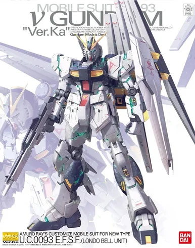 Bandai 5055454 RX-93 Nu Gundam Ver.Ka E.F.S.F. Amuro Rays Customize Mobile Suit for Newtype MG 1/100 Scale Model Kit