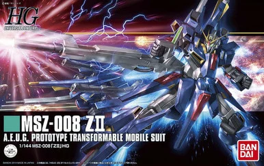 Bandai 5055756 #186 MSZ-008 ZII A.E.U.G. Prototype Transformable Mobile Suit HGUC 1/144 Scale Model Kit