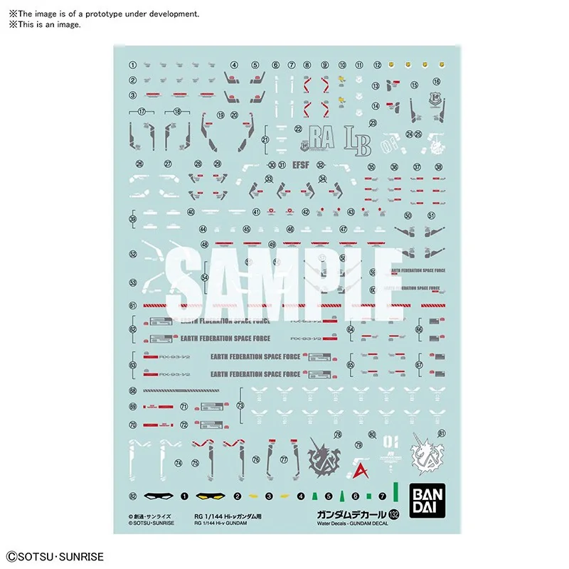 Gundam decal 132 rg gundam hi-nu 1/144 Action figure