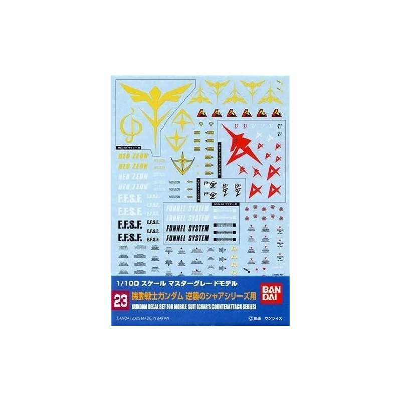 GUNDAM - GUNDAM DECAL 023 - MG Multiuse Char's Counterattack Gunpla