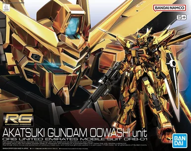 Bandai 5067396 #41 Akatsuki Gundam OOWashi Unit Orb United Emirates Mobile Suit ORB-01 RG 1/144 Scale Model Kit