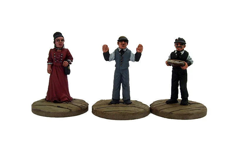 Dead Man’s Hand Bank Civilian Figure Set 28 mm Scale Metal Figures - Great Escape Games
