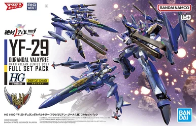 Bandai 5065691 YF-29 Durandal Valkyrie Full Set HG 1/100 Scale Model Kit