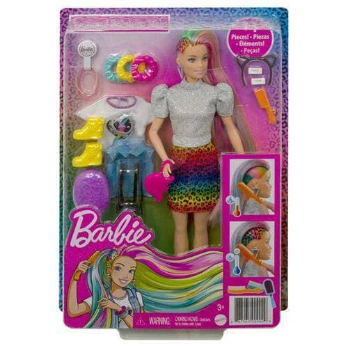 Barbie Leopard Rainbow Hair Doll - Mattel