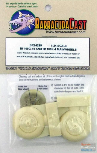 BARBR24295 1:24 BarracudaCast Bf 109G-10 and Bf 109k-4 Wheels (TRP kit)