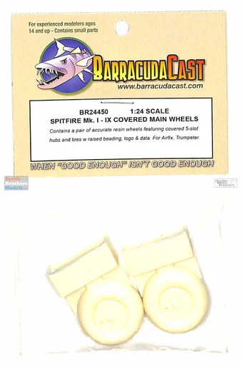 BARBR24450 1:24 BarracudaCast Spitfire Mk.I-IX Covered Main Wheels