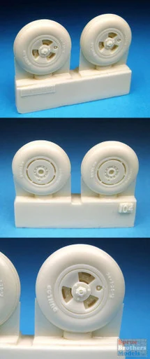 BARBR32104 1:32 BarracudaCast Spitfire 3 Slot Wheels - Circumferential Tread