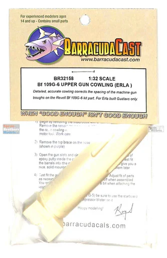 BARBR32158 1:32 BarracudaCast Bf-109G-6 Upper Gun Cowling (Erla)