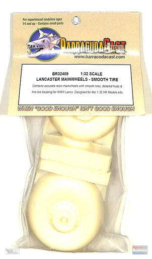 BARBR32409 1:32 BarracudaCast Lancaster Main Wheels (Smooth Tire) (HKM kit) - BarracudaCals