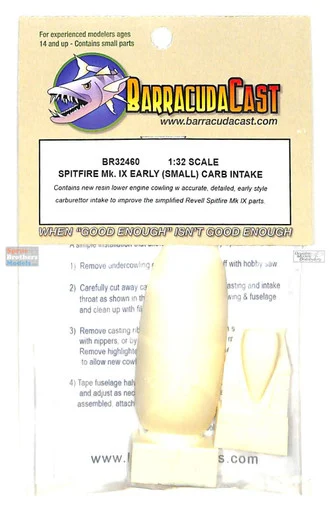 BARBR32460 1:32 BarracudaCast Spitfire Mk.IX Early (Small) Carb Intake (REV kit) - BarracudaCals