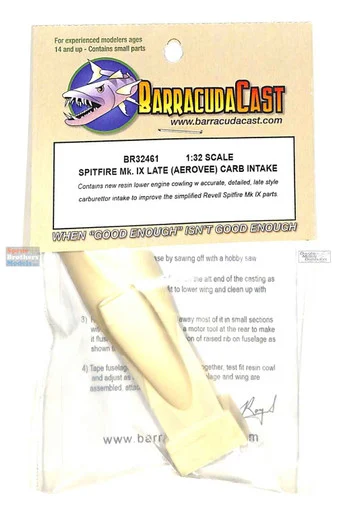 BARBR32461 1:32 BarracudaCast Spitfire Mk.IX Late (Aerovee) Carb Intake (REV kit) - BarracudaCals