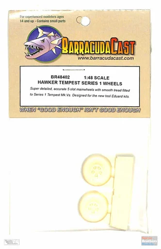 BARBR48402 1:48 BarracudaCast Hawker Tempest Series 1 Wheels (EDU kit) - BarracudaCals