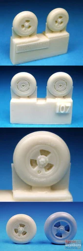 BARBR72107 1:72 BarracudaCast Spitfire 3 Slot Wheels - Circumferential Tread