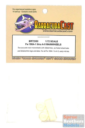 BARBR72353 1:72 BarracudaCast Fw 190A-1 thru A-5 Main Wheels