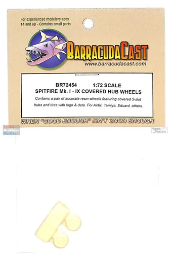 BARBR72454 1:72 BarracudaCast Spitfire Mk.I-IX Covered Hub Main Wheels