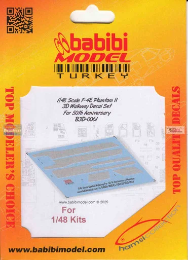 BBBB3D0061 1:48 Babibi Model 3D Detail Set - F-4E Phantom II Walkways for 50th Anniversary