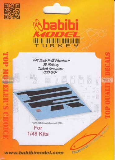 BBBB3D0131 1:48 Babibi Model 3D Decals F-4E Phantom II Walkway Turkish Terminator