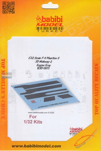 BBBB3D0075 1:32 Babibi Model 3D Decals F-4 Phantom II Walkway Version 2 Engine Gray