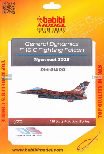 BBBDBT01400 1:72 Babibi Model Decals - F-16C Falcon Tigermeet 2023