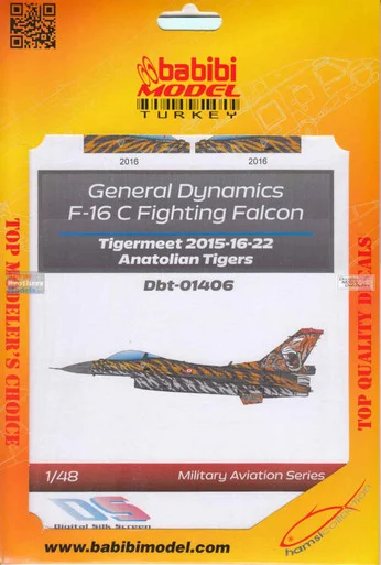 BBBDBT01406 1:48 Babibi Model Decals - F-16C Falcon Tigermeet 2015-16-22 Anatolian Tigers