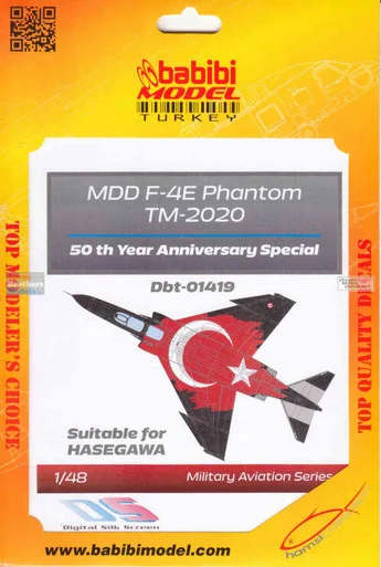 BBBDBT01419 1:48 Babibi Model Decals - F-4E Phantom II Terminator 50th Service Year of TURAF Anniversary (HAS kit)