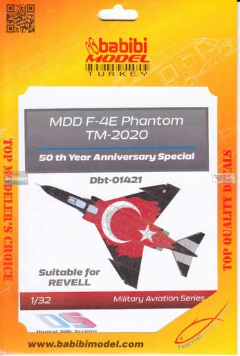 BBBDBT01421 1:32 Babibi Model Decals - F-4E Phantom II Terminator 50th Service Year of TURAF Anniversary (REV kit)