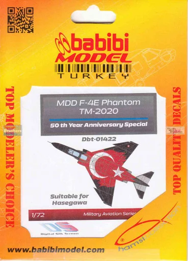 BBBDBT01422 1:72 Babibi Model Decals - F-4E Phantom II Terminator 50th Service Year of TURAF Anniversary (HAS kit)