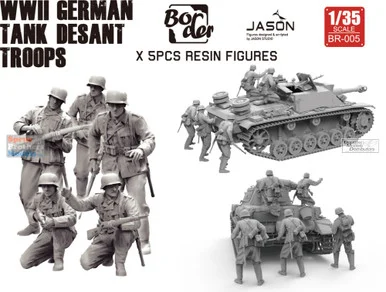 BDMBR005 1:35 Border Model WW2 German Tank Desant Troops Figure Set (5 figures)