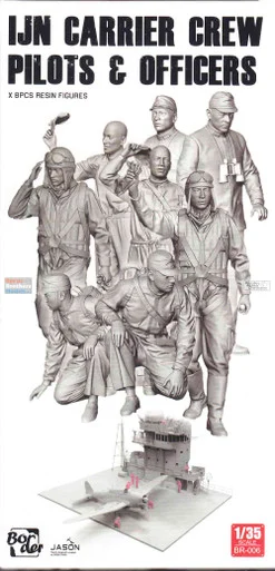 BDMBR006 1:35 Border Model IJN Carrier Crew, Pilots & Officers Figure Set