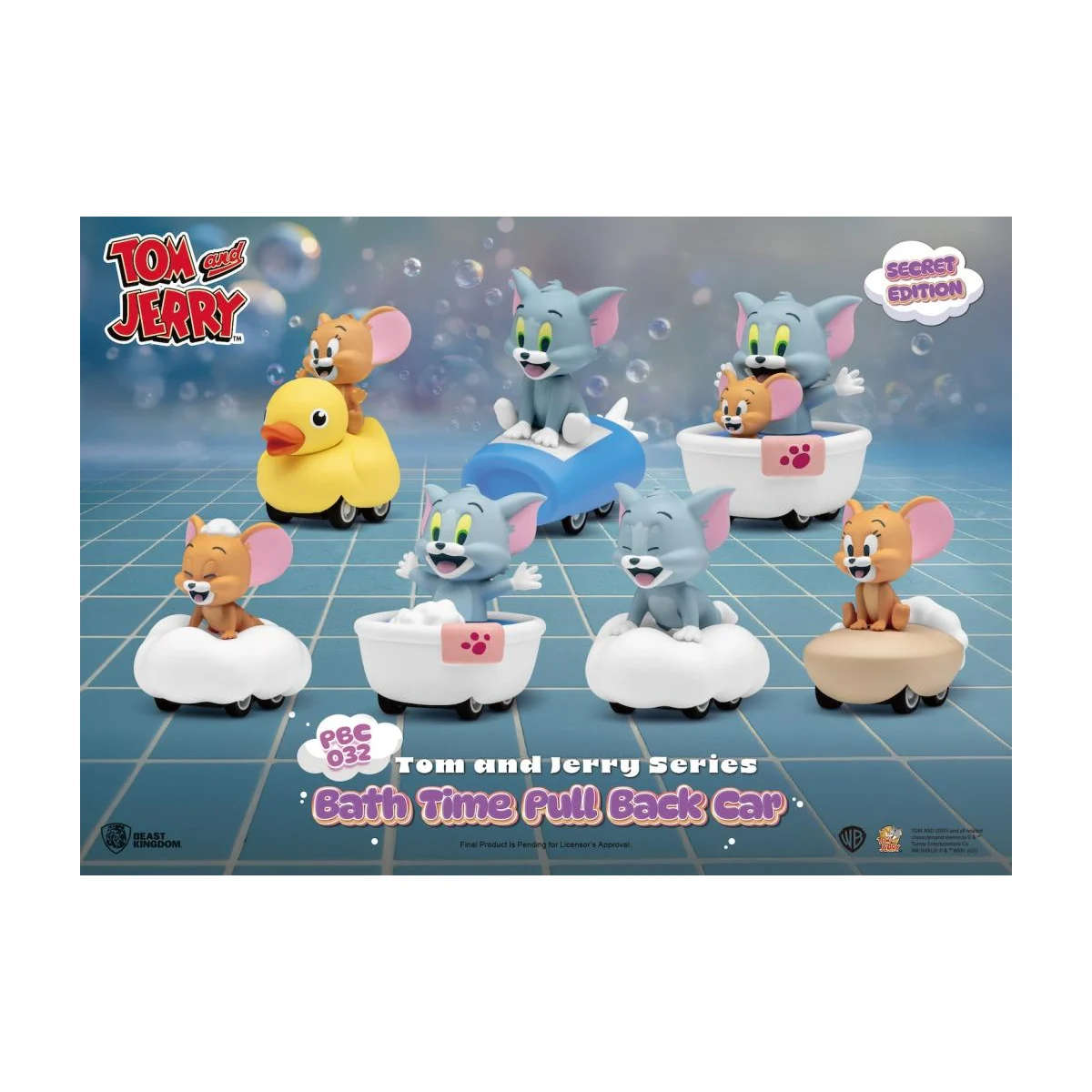 Tom & Jerry Series Bath Time Pull Back Car Blind Box Set (6) - Beast Kingdom Toys