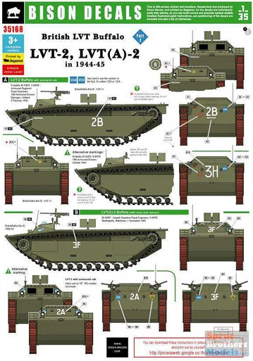 BIS35168 1:35 Bison Decals - British Amphibians #1 LVT-2 and LVT(A)-2