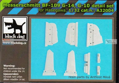 BLDA32004A 1:32 Black Dog Bf109G-10 Bf109G-14 Detail Set (HAS kit)