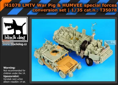 BLDT35078T 1:35 Black Dog M1078 LMTV War Pig & Humvee Special Forces Conversion Set (TRP & TAM kit)