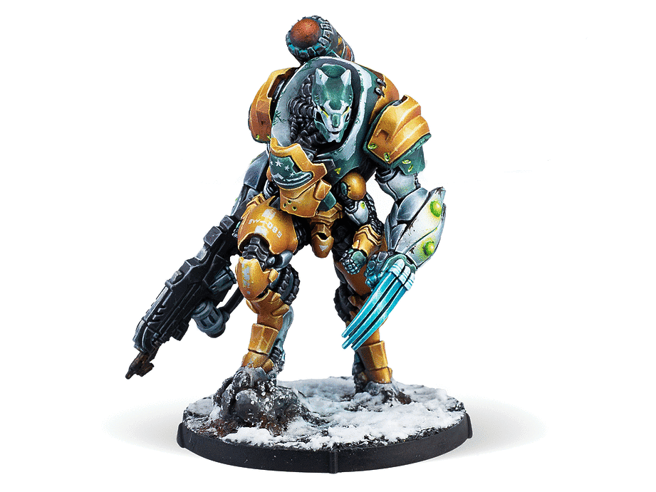 Infinity CodeOne Yu Jing Blue Wolf Mongol Cavalry (TAG) Miniature Game Figure - Corvus Belli