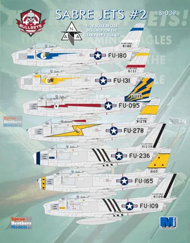 BMA48039 1:48 Bullseye Model Aviation Decals - F-86A Sabre Jets #2