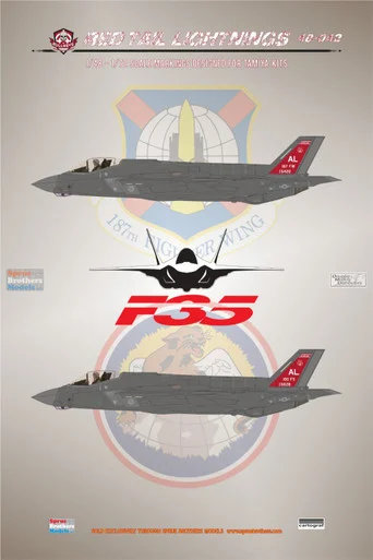 BMA48042 1:48 & 1:72 Bullseye Model Aviation Decals - F-35A Lightning II 'Red Tail Lightnings'
