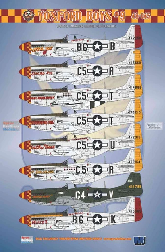 BMA48045 1:48 Bullseye Model Aviation Decals - P-51D Mustang Yoxford Boys #9