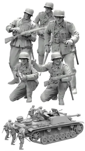 1/35 Border Model WWII German Tank Desant Troops (x5 Resin Figures) Model Kit