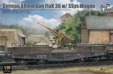 1/35 Border Model German 88mm Gun Flak 36 w/SSys Rail Wagon