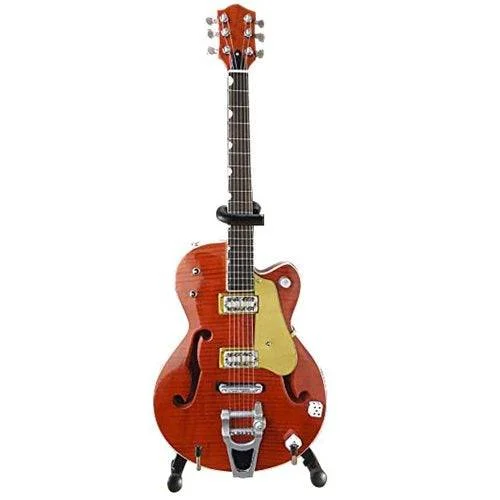 Brian Setzer Nashville Orange Dice Hollow Body Miniature Guitar Replica - Axe Heaven