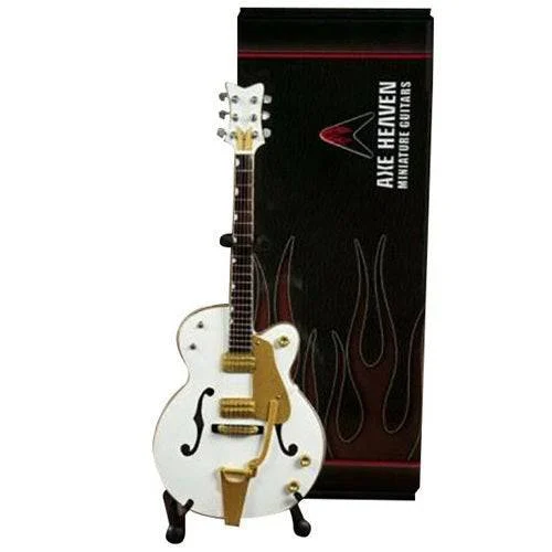 Brian Setzer White Hollow Body Miniature Guitar Replica - Axe Heaven