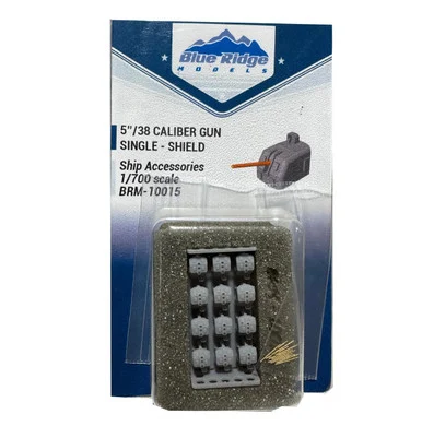 1/700 Blue Ridge Models - 5/38 Caliber Gun - Single Shield (x12) - 3D Printed + Metal Barrel
