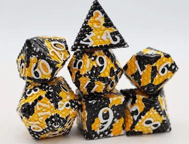 Foam Brain Games 4249 Dragon Scale: Bumblebee - Metal RPG Dice Set