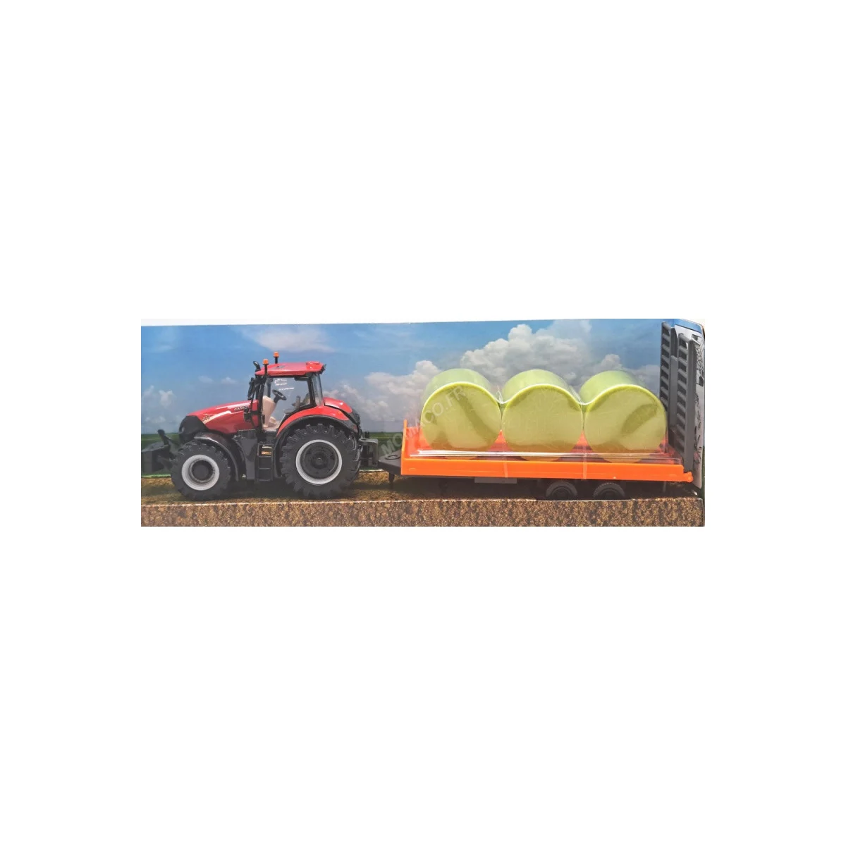Case ih optum cvx 300 with trailer - friction tractor Die cast